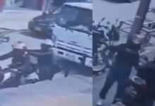 Asaltan a un motociclista y un testigo los atropella en venganza | VIDEO