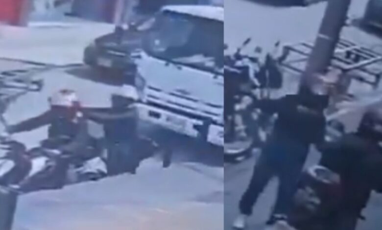 Asaltan a un motociclista y un testigo los atropella en venganza | VIDEO