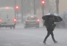 Jornada de intensas lluvias en una imagen de archivo.