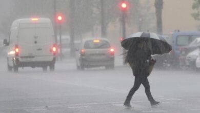 Jornada de intensas lluvias en una imagen de archivo.