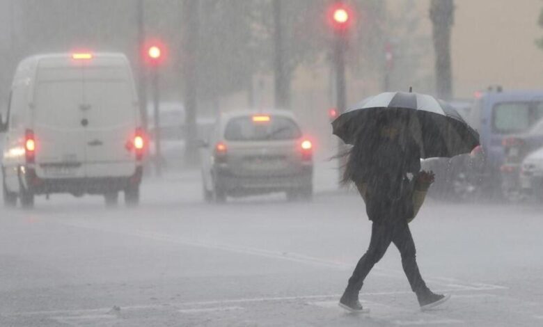 Jornada de intensas lluvias en una imagen de archivo.