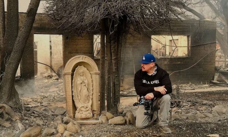 Estatua de la Virgen María queda intacta tras incendios en Los Angeles y lo consideran como "un milagro"