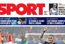 La portada SPORT de este jueves 23 de enero