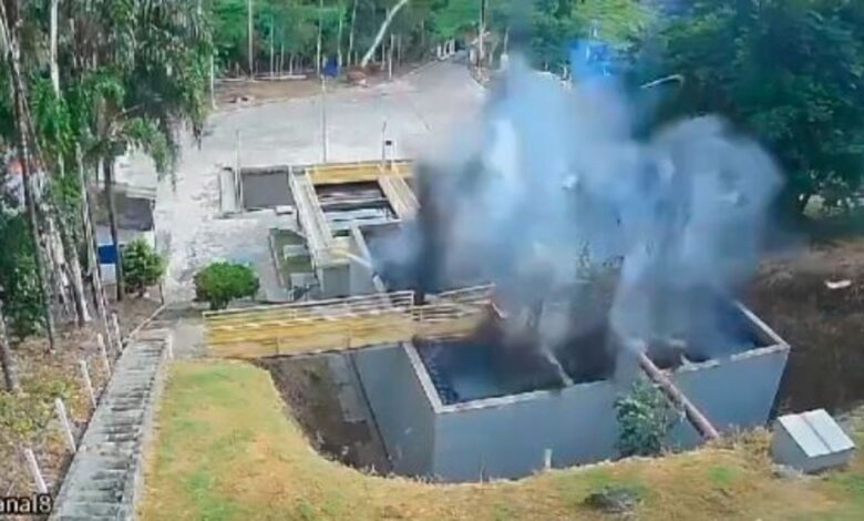 Muere trabajador tras explosión de planta tratadora de agua, así fue el momento exacto de la tragedia | VIDEO