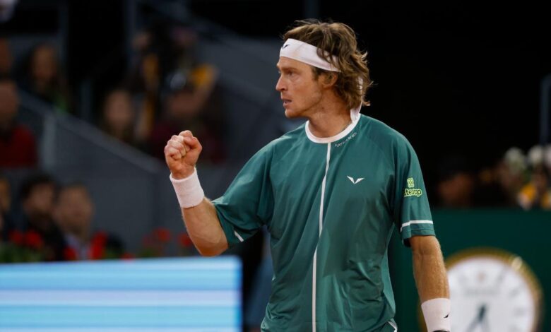 Andrey Rublev, tras vencer a Carlos Alcaraz en Madrid