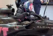 Franco Colapinto, en el test de Barcelona con Alpine