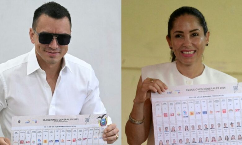 Daniel Noboa y Luisa González están separados por dos puntos, con el 40 % de votos escrutados