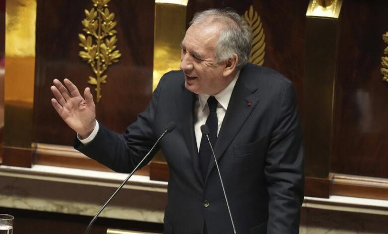 El primer ministro francés, François Bayrou, en la Asamblea Nacional.