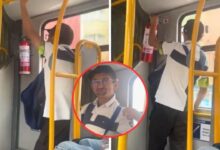 En segundos se roba un extintor del transporte público y queda grabado en VIDEO