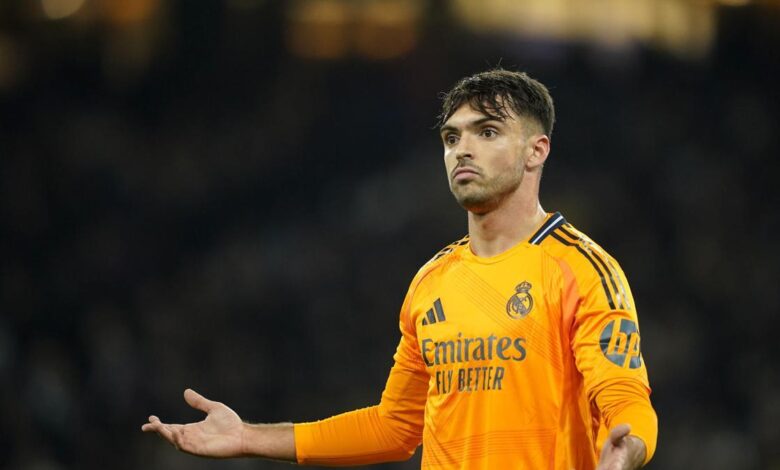 Raúl Asencio, en un partido con el Madrid