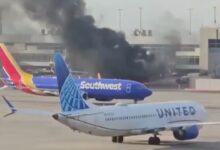 Avión de American Airlines se incendia en aeropuerto de Denver | VIDEO