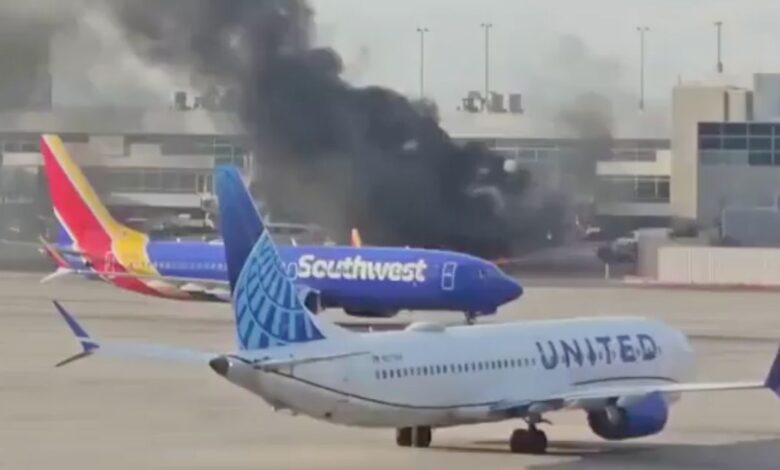 Avión de American Airlines se incendia en aeropuerto de Denver | VIDEO