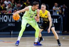 Tomas Satoransky y Marcelinho Huertas, en el partido de la primera vuelta