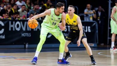 Tomas Satoransky y Marcelinho Huertas, en el partido de la primera vuelta