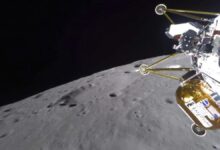 La sonda Athena en su trayecto hacia la Luna.