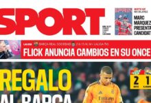 Esta es la portada de SPORT de este domingo, 2 de marzo de 2025