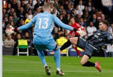 Lunin fue titular en el Bernabéu ante el Rayo Vallecano