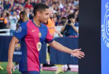 Vitor Roque, en la presentación del Gamper