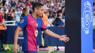 Vitor Roque, en la presentación del Gamper