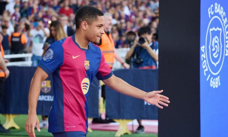 Vitor Roque, en la presentación del Gamper